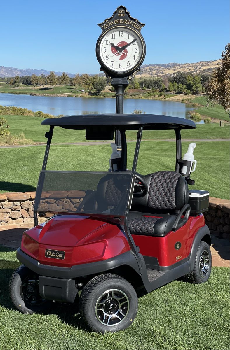 golf cart on golf course 